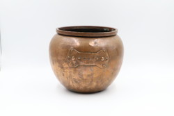 Patina-marked copper bowl