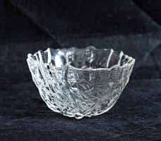 Waltherglas mid-century modern design üveg kínáló jégvirág minta - retro üvegtál - skandináv design