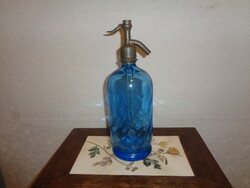 Soda bottle, Dutch, in a beautiful blue color, from the 60s