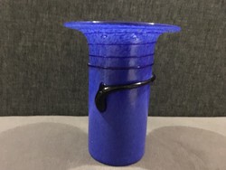 Antique royal blue vase from Murano, with a frosted surface! 17 cm!!