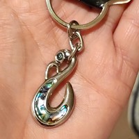 New paua shell steel key chain
