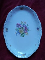 Zsolnay porcelain flower pattern cookie serving bowl