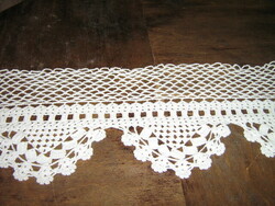 Beautiful antique handmade crochet white shelf strip