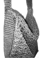 Shiny crochet shoulder bag, durable heavy-duty needlework
