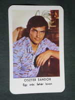 Card calendar, Mokép cinema, actor Sándor Oster, 1974, (2)