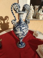 Hatalmas méretű,kézzel festet,különleges formájú amforra váza,,  49 cm magas,,Hibátlan,,,