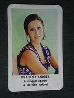 Kártyanaptár, MOKÉP mozi, Drahota Andrea színésznő, 1974 ,   (2)