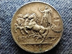 Italy iii. Viktor emanuel (1900-1946) .835 Silver 1 lira 1917 r (id80902)