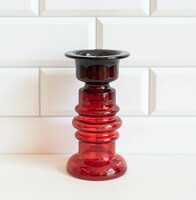 UTOLSÓ LEHETŐSÉG - Mid-century modern design piros üveg váza - retro, skandináv design