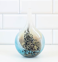 Jelzett Mdina üveg váza, Máltáról - Seascape minta - mid-century modern design váza