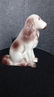 Hollóházi porcelán kutya, jelzett, sérülésmentes, 15 X 12 cm