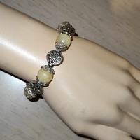 Wonderful genuine citrine stone metal bracelet 19 +4cm