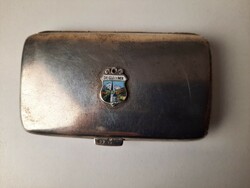 Silver women's cigarette case, box, with enamel decoration