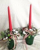 Christmas table decorations in green kaspo