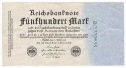 Five hundred mark banknote Berlin 1922