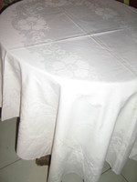 Beautiful damask tablecloth with beautiful floral pattern