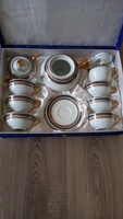 Gyönyörű porcelán teáskészlet eredeti díszdobozában