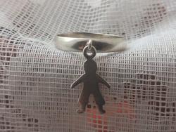 Women's pendant silver ring (19mm)