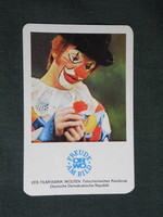 Card calendar, Orwo film factory from the NDK, clown, 1975, (2)