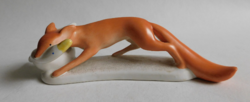 Extremely rare fox preying on a goose - Budapest porcelain
