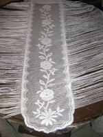 Beautiful vintage style white rose floral corded curtain