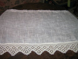 Beautiful hand crocheted vintage style curtain with lace bottom