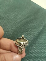 Izraeli ezüst gyűrű hematit kővel