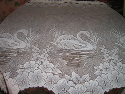 Beautiful vintage style white swan stained glass curtain