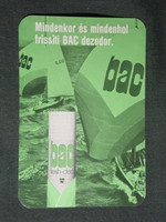 Kártyanaptár,Bac dezodor,spray, háztartási kozmetikai vállalat,vitorlás hajó,1975 ,   (2)