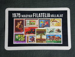 Kártyanaptár, Magyar filatélia bélyeg vállalat, 1975 ,   (2)