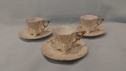 3 db antik porcelán csésze + alj