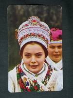 Kártyanaptár, IBUSZ utazási iroda, Kazári népviselet, 1975 ,   (2)
