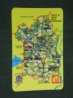 Card calendar, Fejér county catering company, restaurant, guest house, pub, with map, 1976, (2)