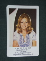 Card calendar, movie theater, Judit fisherman, actress, 1976, (2)
