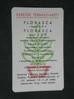 Kártyanaptár,Florasca virágföld,Sopron talajerő gazdálkodási váll, 1976 ,   (2)