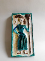Ceramic wall decoration - female figure - probably the work of Balczó edit