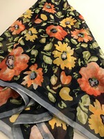Floral scarf made of fine material, 88 x 88 cm