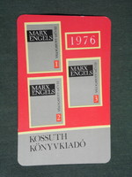 Card calendar, Kossuth book publishing company, Marx Engels, 1976, (2)