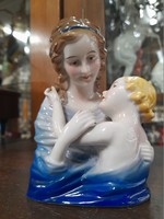 Old German, Germany Grafenthal, hand-painted, mother and child porcelain figurine. 13 Cm.