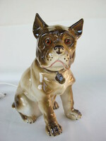Retro ... Boxer dog figural porcelain lamp