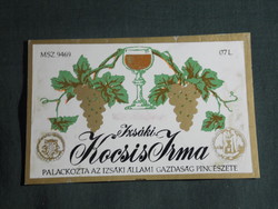 Wine label, Izsáki cellar farm, Izsáki cart farm