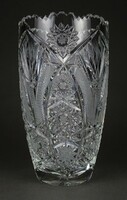 1P339 old thick-walled polished glass crystal vase 21.5 Cm