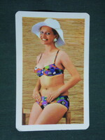 Card calendar, center store, erotic female model, 1976, (2)