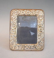Silver large picture frame - with floral decor (nn18)