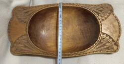 Old carved carved wooden bowl