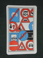 Kártyanaptár, Közlekedésbiztonsági tanács ,grafikai rajzos, KRESZ tábla,  1976 ,   (2)