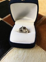 Régi ezüst gyűrű gránát kövekkel