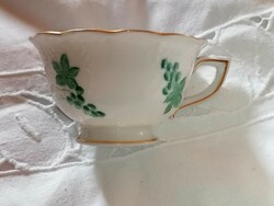 Herend, green soup coffee cup, for replacement, marked 1940, in display case condition