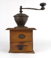 1P764 antique fabrik marke k&m wooden coffee grinder
