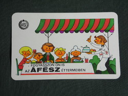 Card calendar, afés consumption cooperative, restaurant, press, graphic artist, humorous, 1976, (2)